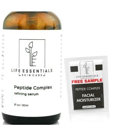 Peptide Complex Serum For Face - Collagen Serum Skin Repair with Powerful Anti Aging Properties - Refines Wrinkles and Restores Elasticity with Hyaluronic Acid Aloe Vera Jojoba Oil Vitamin E 1 Fl Oz (Pack of 1)