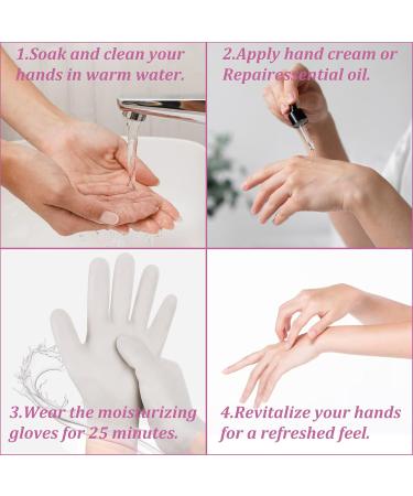 Silicone Moisturizing Gloves Reusable Hand Care Gloves Spa Gel Hydrating Gloves for Women Men Repairing Dry Cracked Softening Rough Skins Calluses (1Pair-White) - Buy Online on GoSupps.com