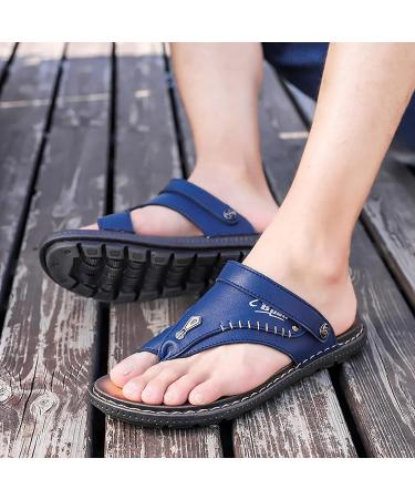 CLSQLXYJZC Blue Leather Toe Separate Flip Flops for Bunion Pain Relief - 25cm Foot Length - Buy Online on GoSupps.com