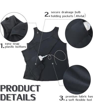 Jiuguva Mastectomy Recovery Tank Top with Drain Pocket - Adjustable Surgical Recovery Shirt for Women (Gray XL) - Comfort & Support for Post-Surgery Care - Buy Online on GoSupps.com