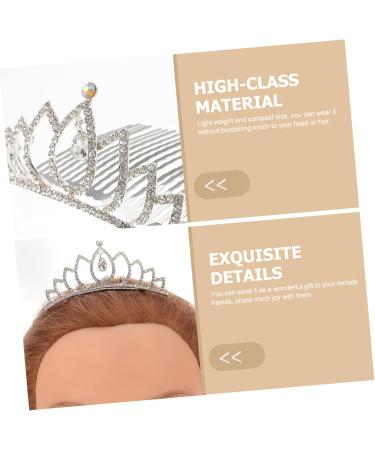FRCOLOR Coloured Rhinestone Crown Hair Accessories Wedding Decorations For Ceremony Cake Topper Girls Rhinestone Princess Hair Crystal Royal Bridal Crown Comb Bridal Tiara Comb Fashion White 9X3.7CM - Buy Online on GoSupps.com
