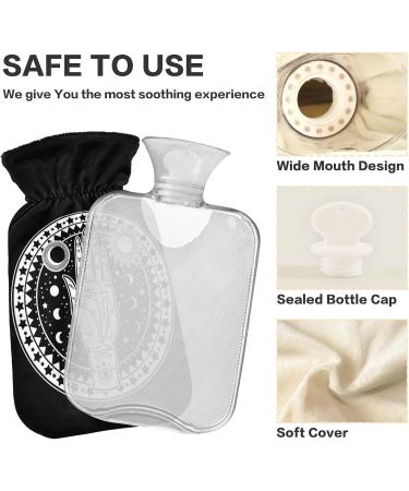Astrology Hot Water Bottle with Cover - 1L Small Pain Relief Bag BAP-Free for Cramps & Comfort | International Shipping - Buy Online on GoSupps.com