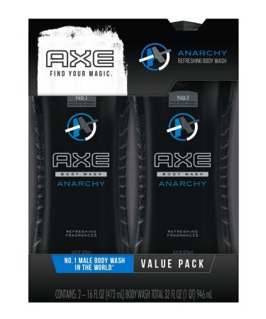 AXE Men's Body Wash Anarchy 16 Fl Oz (Pack of 2) - Energizing Scent - Buy Online on GoSupps.com