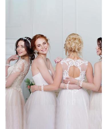Hicarer 5-Piece Bridesmaid Bracelet Set with Bride Hair Tie Perfect Wedding Gift for Friends - Buy Online on GoSupps.com