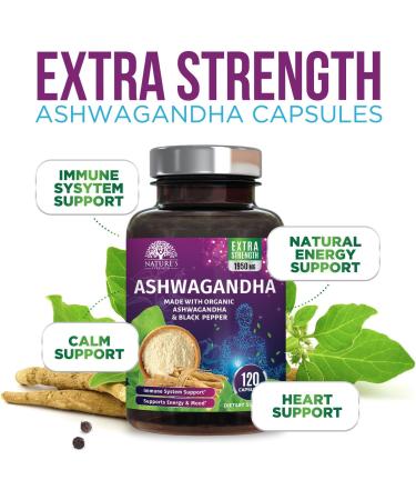 Ashwagandha Supplements 2100mg - 3X Strength Ashwagandha Powder & Root Extract with Black Pepper for Max Absorption Antioxidant Supplements for Women & Men Vegan Bottled in USA - 120 Capsules 120 Count (Pack of 1) - Buy Online on GoSupps.com