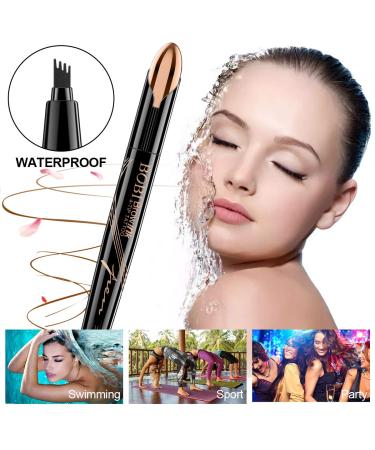 Waterproof Eyebrow Pencil - Liquid Eyebrow Makeup for Defined Natural Looks (Black) | Shop Internationally - Buy Online on GoSupps.com