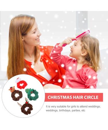Lurrose Christmas Scrunchies - 7Pcs Plush Hair Bands for Women | Santa Snowman & Reindeer Hair Accessories - Perfect Holiday Gift - Buy Online on GoSupps.com