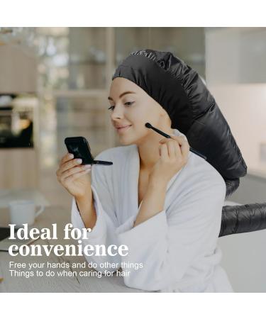 Wisebom Adjustable Hair Dryer Bonnet Attachment | Drying Cap for Styling Curls & Deep Care - Black - Buy Online on GoSupps.com