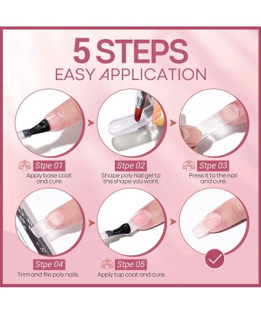 Modelones Poly Gel Kit - 6 Nude Colors Extension Nail Art Set for DIY Manicure - Buy Online on GoSupps.com