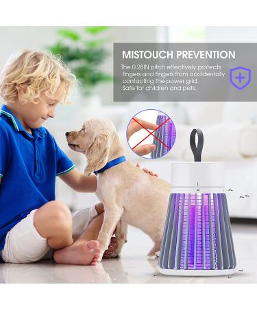 CherryPig Rechargeable Bug Zapper - Indoor Mosquito & Fly Killer Lamp | Portable USB LED Trap for Home, Bedroom, Outdoor Camping - Gray - Buy Online on GoSupps.com