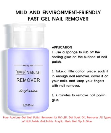 Gel Nail Polish Remover Pure Acetone Gel Nail Polish Remover Liquid for UV/LED Gel Soak Off Removes All Types of Nail Polish Gel Polish Acrylic Gels Nail Tip & Glue (160ml) - Buy Online on GoSupps.com