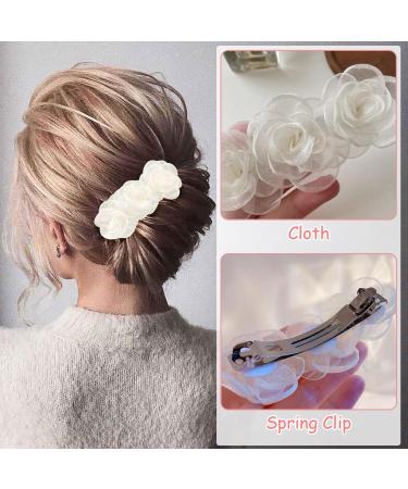 1 Large Camellia Hairpin 1 Camellia Duckbill Hairpin Hair Styling Accessories Flower Hairpin White Flower Hairpin Flower Girl Hair Accessories Small Flower Hairpin - Buy Online on GoSupps.com