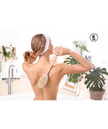 K-Pro Back Brush with Long Handle - Dual-Sided Soft & Hard Bristles for Ultimate Body Care | International Shipping - Buy Online on GoSupps.com