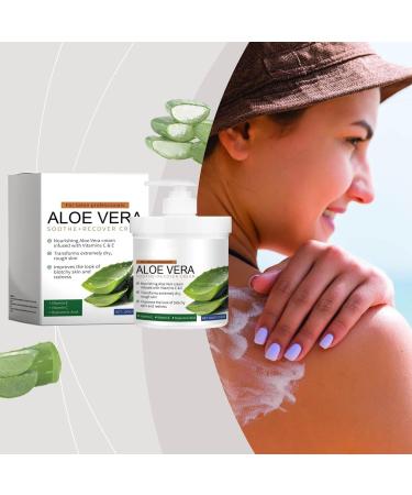 Aloe Vera Skin Care Products Gel Aloe Vera Lotion Sun Burn Recovery Cream After Sun Body Lotion Vitamin C + Hyaluronic Acid Sun Damaged Skin Repair Moisturizing Cream (1) - Buy Online on GoSupps.com