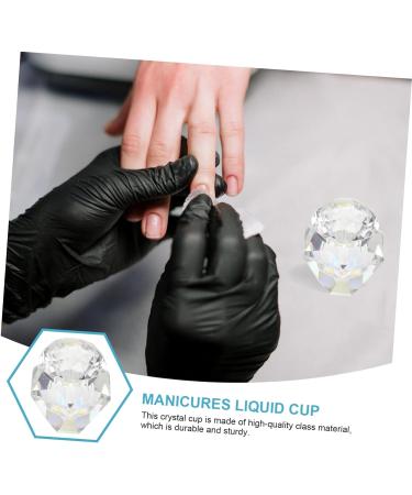 POPETPOP 1pc Nail Art Crystal Cup Glass Container with Lid Crystal Cup for Nails Dappen Dish Nail Tech Transparent Nail Polish Crystal Nail Art Cup White Crystal Vegetable Bowl With Cover 5.5x5.5cm White - Buy Online on GoSupps.com