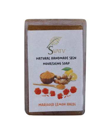 SVATV Marigold Lemon Turmeric Soap | Handmade Natural Bar Soap for Men & Women | Moisturizing Body & Face Soap | 125g x 2 - Buy Online on GoSupps.com