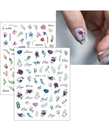 JMEOWIO 9 Sheets Flower Nail Art Stickers Decals Self-Adhesive Spring Summer Colorful Floral Nail Supplies Nail Art Design Decoration Accessories - Buy Online on GoSupps.com
