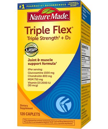 Nature Made Triple Flex Triple Strength + D3 - 120 Caplets for Joint Health - Buy Online on GoSupps.com