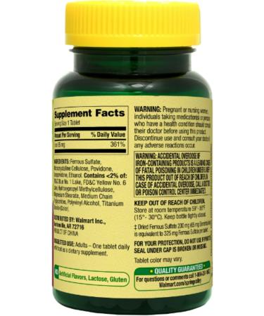Spring Valley Iron Tablets 65 mg - 100 Count Value Size (Pack of 1) + Me Gustas Sticker - Buy Online on GoSupps.com