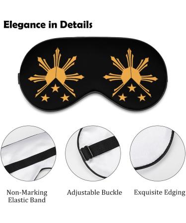 Tribal Philippines Sun and Stars Flag Sleep Mask - Adjustable Blindfold for Men and Women | Blocks Light for Travel, Nap, and Sleeping - Buy Online on GoSupps.com