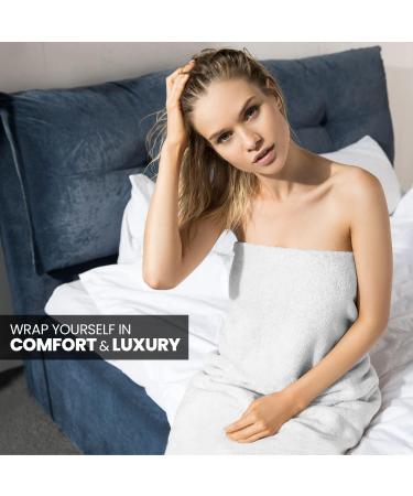 Infinitee Xclusives Premium White Bath Sheets Towels 2 Pack - 35x70 Extra Large, 100% Soft Cotton - Hotel & Spa Quality, Absorbent Oversized Towels - Buy Online on GoSupps.com