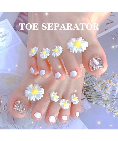 Daisy Silicone Toe Separators - 8pcs for Manicure Pedicure Nail Art DIY - White - Buy Online on GoSupps.com