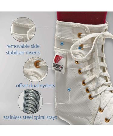 Swede-O Ankle Lok Support - Knit Tongue Exclusive Lacing Extra Stability - Small White Ankle Brace for Enhanced Support - Buy Online on GoSupps.com