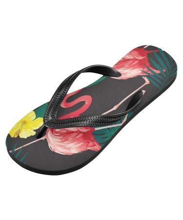 Buy Mnsruu Flamingobl te Floral Animal Flip-Flops | Multi-Colored Slippers for Men & Women | Perfect for Hotel Spa Bedroom & Travel - L Size - Buy Online on GoSupps.com