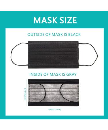 SuperHC 50 Pcs Graphene Protective Masks - Black Disposable Face Mask - Buy Online on GoSupps.com