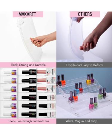 Clear Nail Polish Organizer for 48 Bottles | Portable & Durable Nail Polish Holder with Adjustable Dividers | Space Saver & Travel-Friendly Case - Buy Online on GoSupps.com