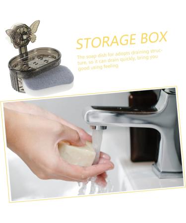 Ciieeo Bathroom Supply Sponge Draining Holder Sink Pc Soap Grey 13.9X13.4X8.5CM - Buy Online on GoSupps.com