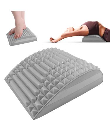 Jostift neck and back extension 2 in 1 back massage device and neck stretcher Neck & Back Stretcher for Pain Relief lumbar pillow orthopedic to relieve back pain neck pain gray