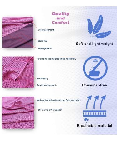 Hystrada 4 Pack Cooling Towels 40" x 12"-Cooling Scarf  Cold snap Cooling Towel for Instant Cooling Relief for All Physical Activities: Golf  Fitness  Camping  Hiking  Yoga  Pilates Rose Red  Blue  Grey  Dark Blue - Buy Online on GoSupps.com