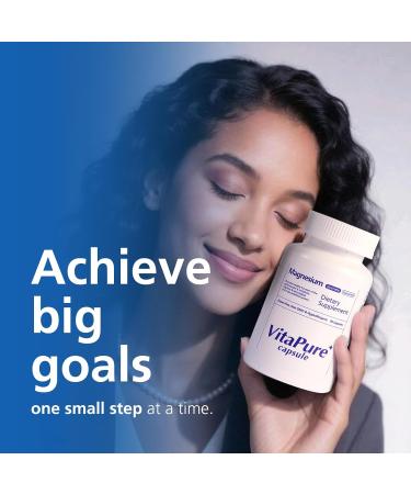 Vitapure+ Capsules Magnesium (Glycinate liposomal) - Supplement to Support Stress Relief Sleep Heart Health Nerves Muscles and Metabolism* - with Magnesium Glycinate - 90 Capsules - Buy Online on GoSupps.com