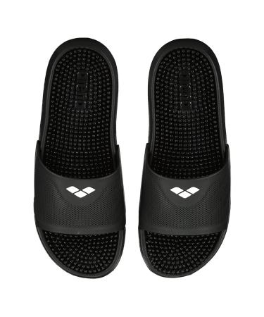 Arena Marco Unisex bathing sandals for women and men flip -flops for sea and swimming pool sandals with soft massaging sole and optimal grip on wet surfaces black 45 EU