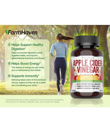 FarmHaven Apple Cider Vinegar Capsules with Mother 1390MG + Ginger | Digestion Support | 90 Count - Buy Online on GoSupps.com
