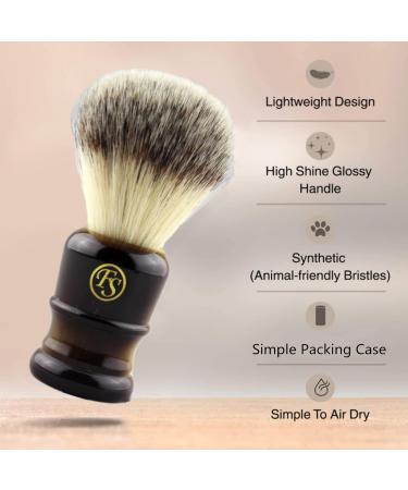 Premium Shaving Brush for Men - Extra Dense Chrome Synthetic 24mm Knot | Classic Black Handle | Perfect Fathers Day Gift - Buy Online on GoSupps.com