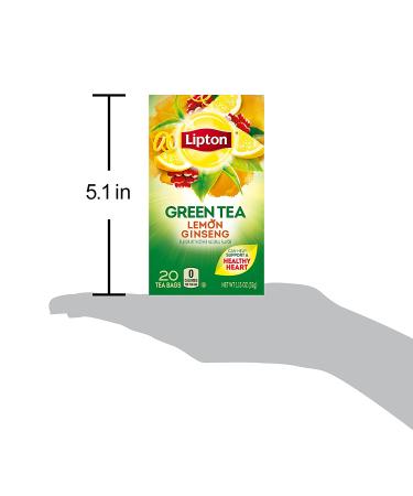 Lipton Lemon Ginseng Green Tea Bags 1.13oz 20 Count - Pack of 6 | Supports a Healthy Heart - Buy Online on GoSupps.com