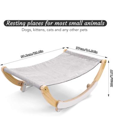 Odoland Cat Hammock Bed with Spare Blanket - Indoor Outdoor Wooden Frame Pet Bed for Cats and Small Dogs - Rocking Hammock for Winter and Summer - Buy Online on GoSupps.com