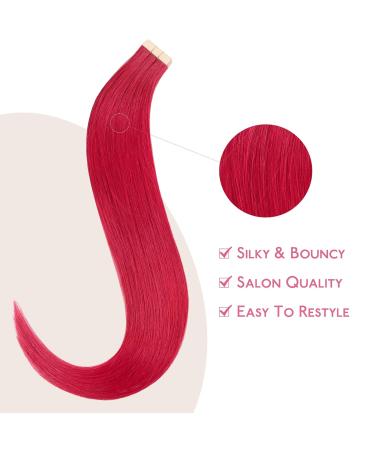 Premium If-Salt Tape Extensions - 10pcs Real Hair Red 25cm Invisible Smooth 20g - Perfect for Highlights | International Shipping Available - Buy Online on GoSupps.com