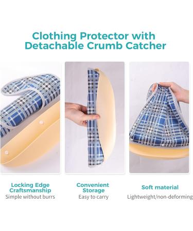 Adult Bibs for Eating Adjustable Neck Closure Washable Clothing Protectors for Women and Men Disabled Clothing Protector bibs(3 pcs) - Buy Online on GoSupps.com