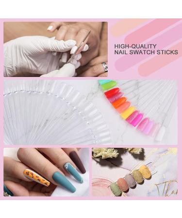 Saviland 150 PCS Nail Swatch Sticks with Ring - Square-Shaped Fan Nail Polish Display for Salon and Home DIY - Buy Online on GoSupps.com