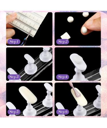 Blulu 2 Set Acrylic Nail Design Practice Stands - Magnetic Nail Holders & 96 Adhesive Putty for DIY Fingernail Display - Buy Online on GoSupps.com