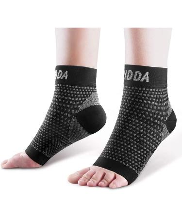 AVIDDA Plantar Fasciitis Socks 2 PAIRS Compression Foot Sleeves for Sport Arthritis Pain Relief Ankle Support Brace for Men and Women Black XL XL Black & Black (2 Pairs)