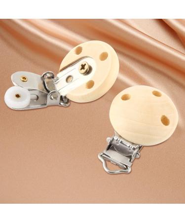 Buy Agate Round Wooden Pacifier Clips - 10pcs/Lot | Stylish & Safe Baby Accessories - Buy Online on GoSupps.com