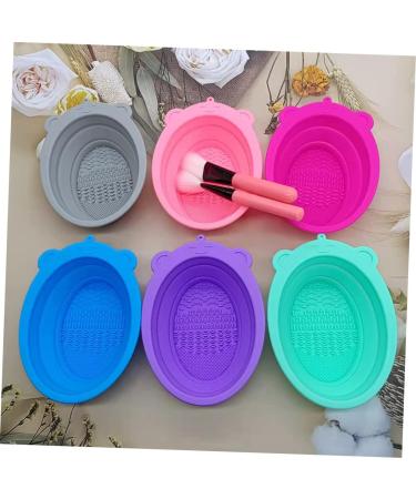 FOMIYES 6 Pcs Makeup Brush Cleaning Pad Cosmetics Brush Scrubber Makeup Washing Tools Scrubber Bowl Makeup Brush Cup Small Makeup Brush Cleaner Cup Fold Travel Cup Brush Silica Gel - Buy Online on GoSupps.com