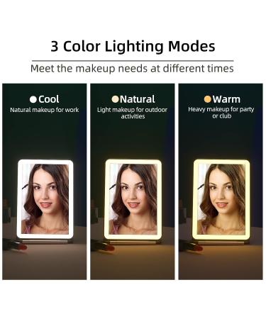 Famihomii Rechargeable LED Lighted Travel Makeup Mirror - 3 Colors, Touch Screen Dimming, Portable Rose Gold Compact Design - Buy Online on GoSupps.com