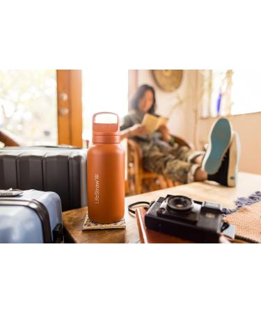 Lifestraw Go Series: Isolated Stainless Steel Water Bottle with Advanced Filter Removes Bacteria Parasites & Microplastics for Travel & Daily Use Laguna Teal 1L - Buy Online on GoSupps.com