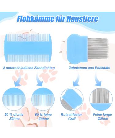 Tonyg-P Flea Comb Set for Cats & Dogs - 4-Piece Pet Care Kit | Tear Stain Remover & Grooming Tool in Blue - Buy Online on GoSupps.com