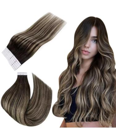 Easyouth extensions real hair tape in balayage hair extension tape in real hair remy tape in extensions off black mix honeyblond and off black 22 inch 50g #1b/27/1B 55 cm 1-13 #1b/27/1B - Buy Online on GoSupps.com